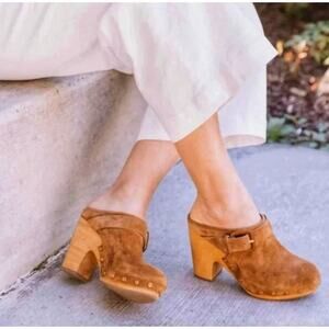 Veronica Beard - Tan Heeled Mules like new